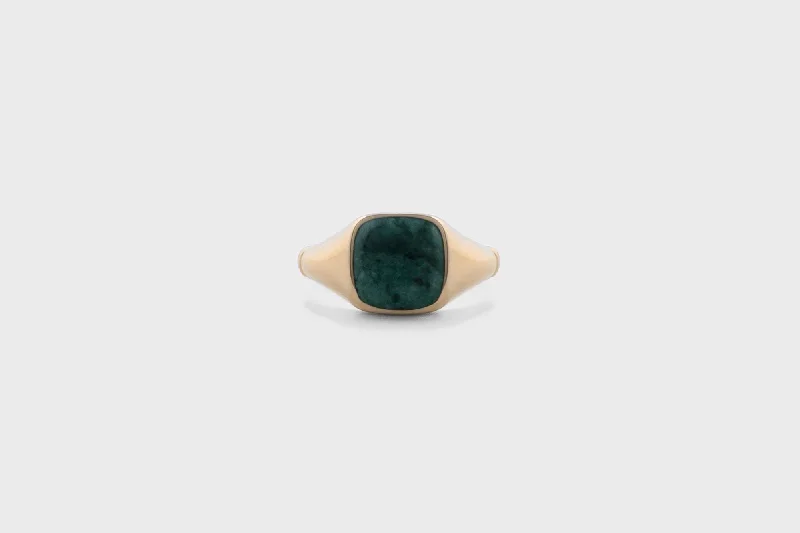 Get The Best Deals On Timeless Jewelry Pieces IX Ornate Marble Signet Gold Plated Ring