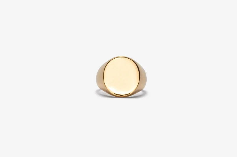 Handcrafted Jewelry Sale – Unique Designs At Low Prices IX Oval Signet Gold Plated Ring