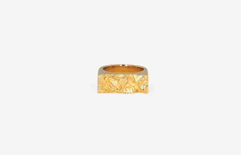Luxury Jewelry At Unbeatable Discounts IX Rustic Gold Plated Ring