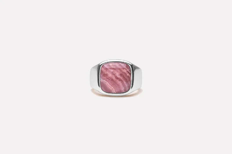 Special Offers On Handcrafted And Designer Jewelry IX Cushion Rhodocrosite Signet Ring
