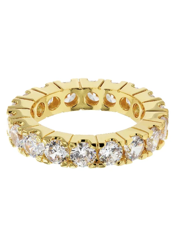 Mens Gold Plated Eternity Ring | 6.3 Grams