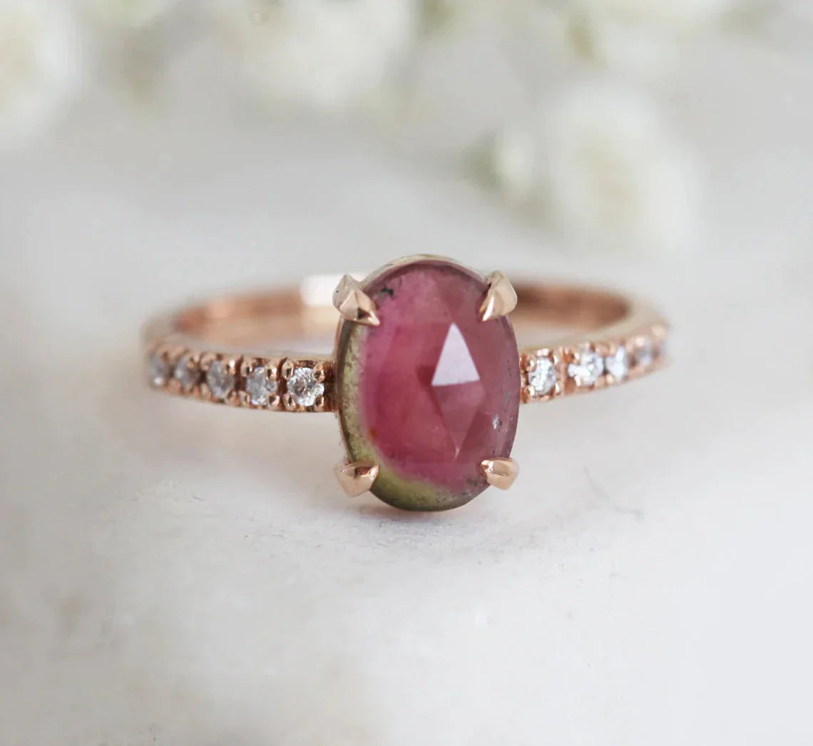 Jolene Oval Watermelon Tourmaline Ring