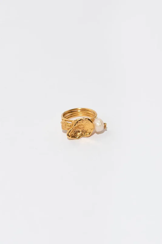 Shop Stylish Jewelry Now And Save Big The Pink Gold Plated Ring w. Pearl