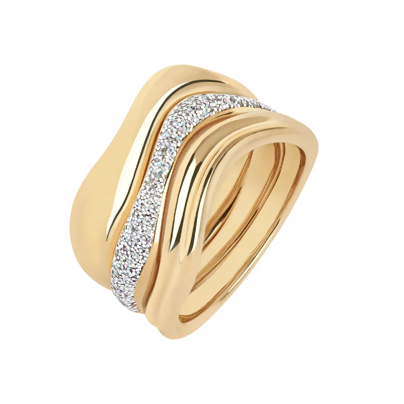 Limited-Stock Jewelry Clearance – Grab Your Favorites Now Aura Opal Stack Gold Plated Ring