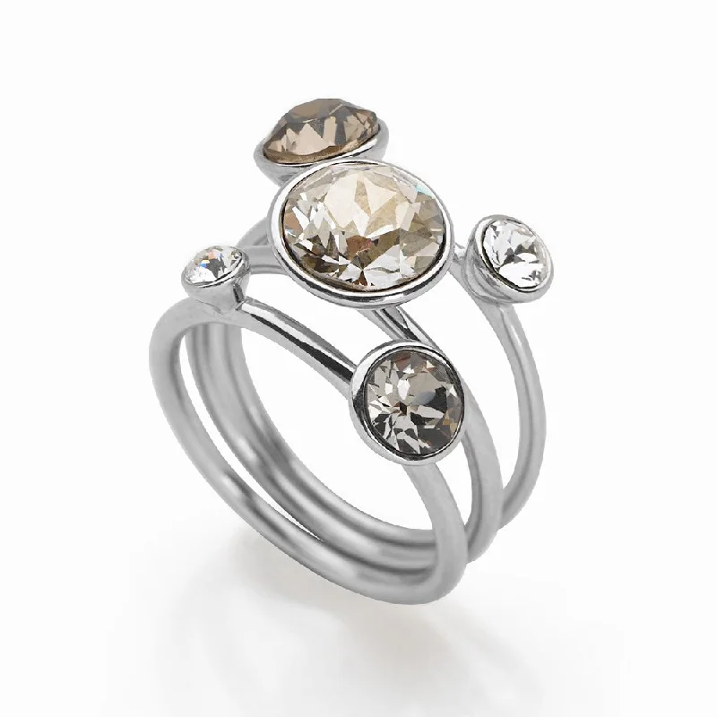 Jewelry Clearance Sale – Final Reductions Miami Moon Rings (Set of 3) Rhodium Plated