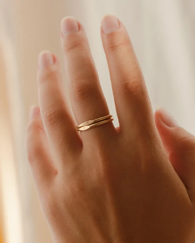 Trending Jewelry Styles Now At Limited-Time Discounts Micro Signet Ring Duo Set