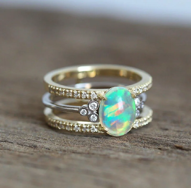 Maite Opal Ring Set