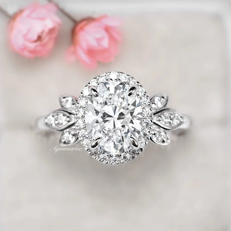 Shop Jewelry That Shines Without The High Price Peony Moissanite Engagement Ring- 14K White Gold