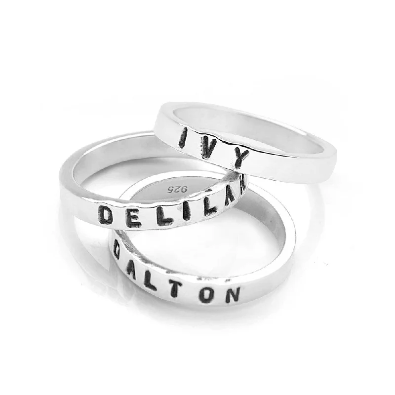 Classic And Modern Jewelry Styles On Sale Personalised Flat Band Ring