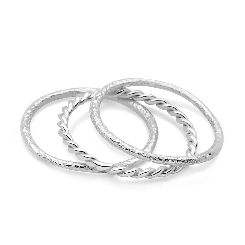 Luxury Jewelry At Unbeatable Discounts Petit Trio Stack Rings (Set of 3)