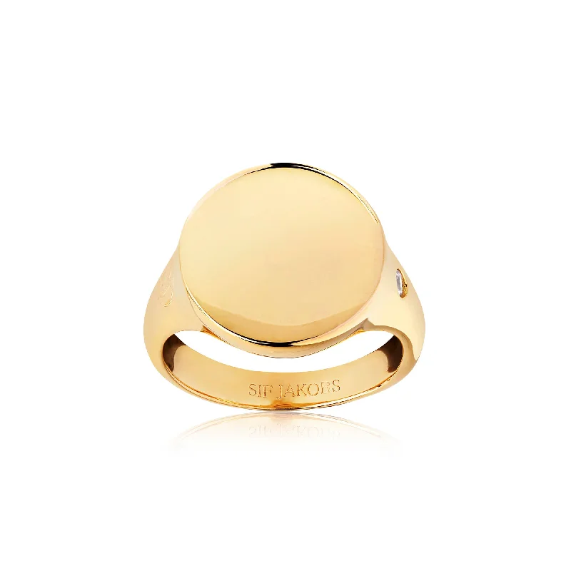 Luxury Jewelry At Unbeatable Discounts Follina Pianura Grande Gold Plated Ring w. White Zirconia