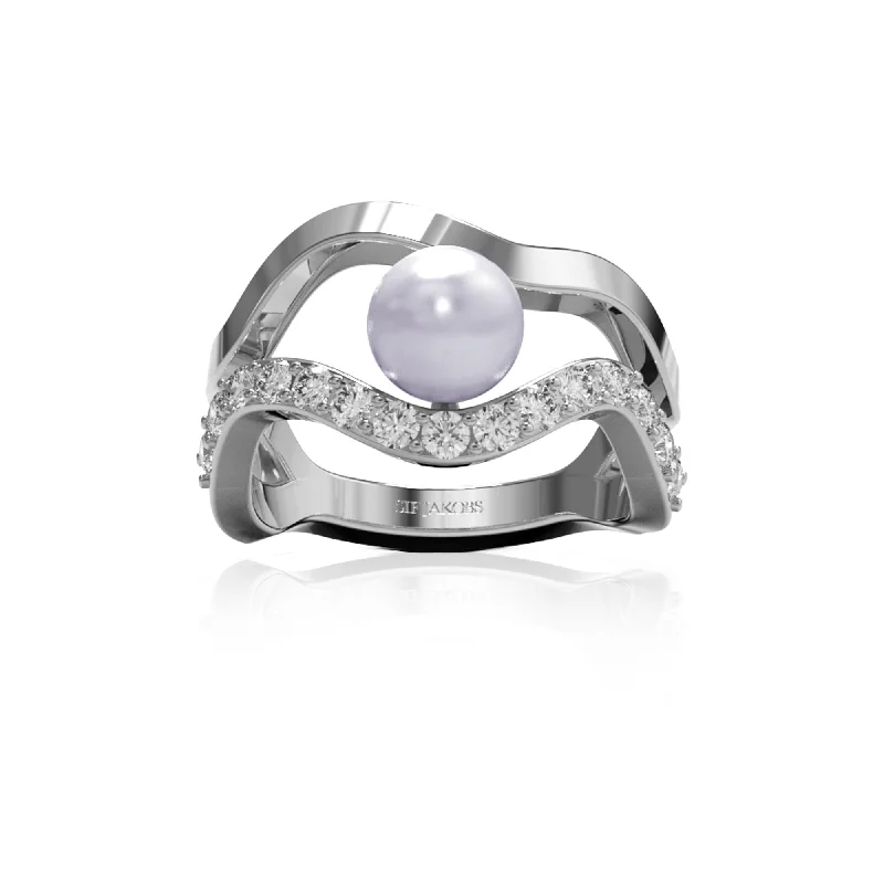Big Savings On Your Favorite Jewelry Pieces Ponza Silver Ring w. Zirconias & Pearl