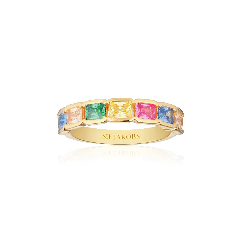 Beautiful Jewelry, Breathtaking Discounts – Hurry In Roccanova 18K Gold Plated Ring w. Mixed Colors Zirconias
