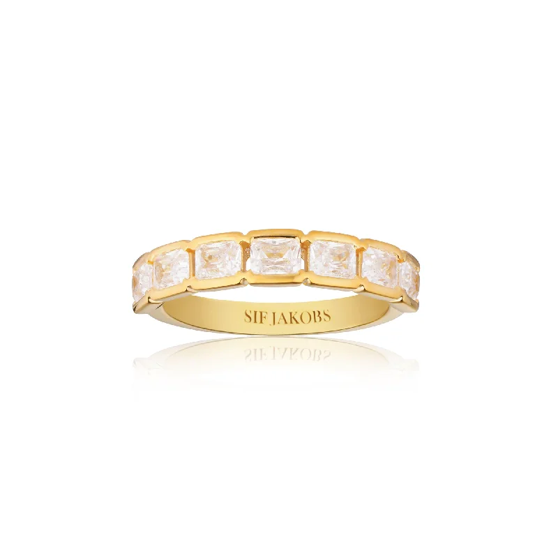 Roccanova 18K Gold Plated Ring w. Zirconias