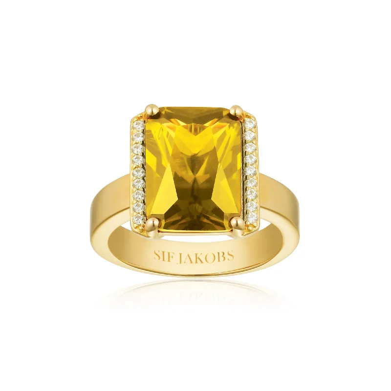 Must-Have Jewelry At Irresistible Discounts Roccanova X-Grande 18K Gold Plated Ring w. Zirconias