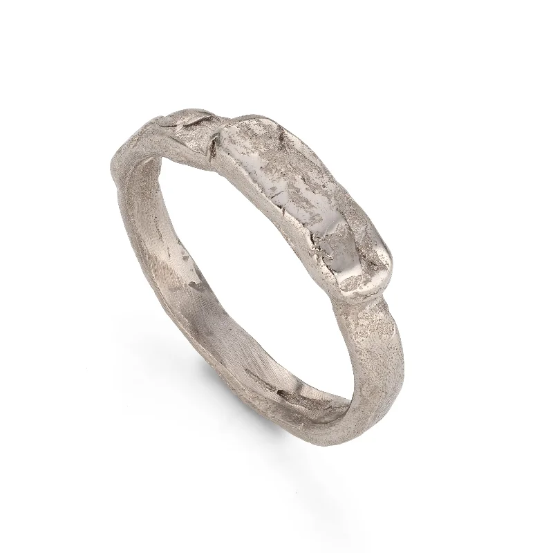 Affordable Luxury Jewelry For Every Occasion Signet Men-Amber Ring 18ct White Gold