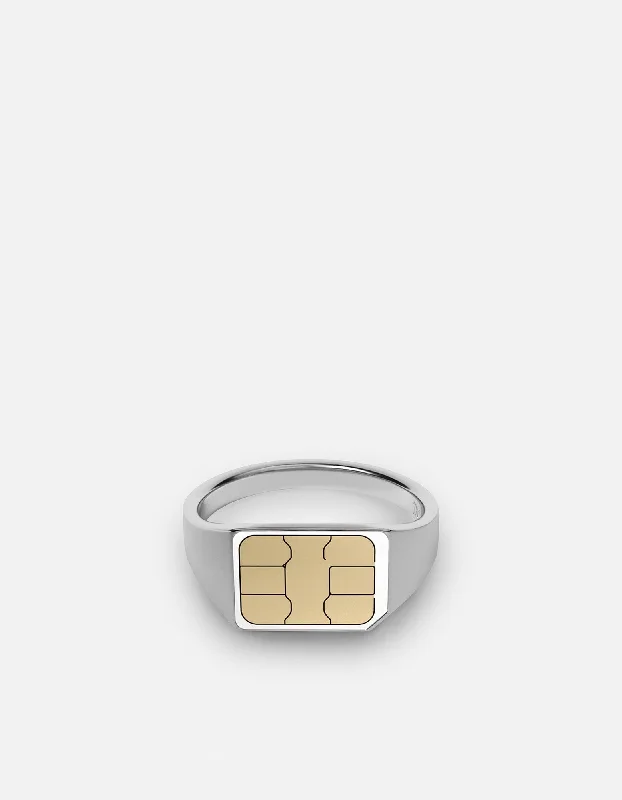 Modern Jewelry At Exclusive Discounts – Shop Today SIM Card Signet Ring, Sterling Silver