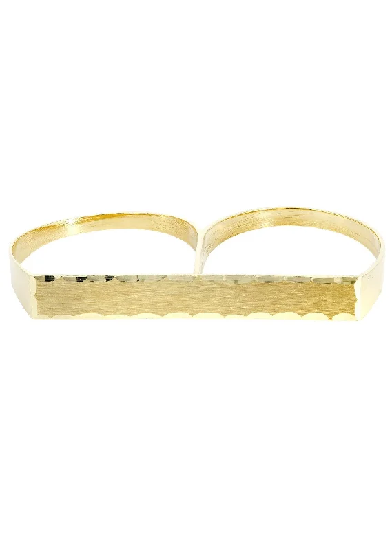 Two Finger 10K Gold Mens Ring | 4.7 Grams