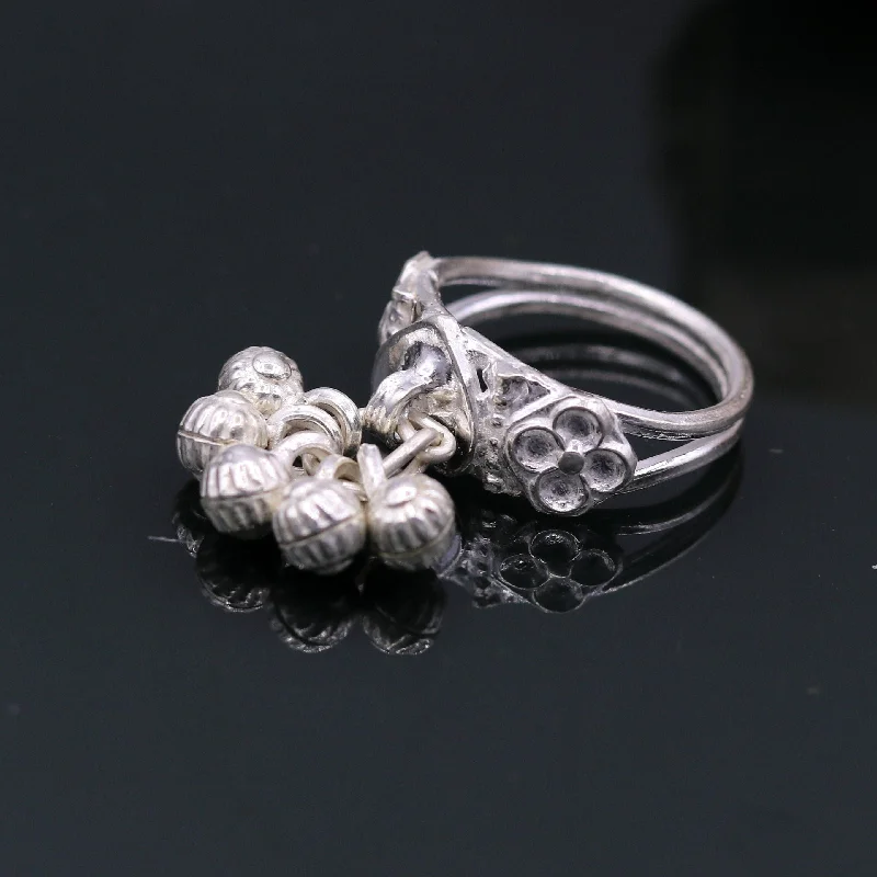 Once-A-Year Jewelry Sale – Grab Your Favorites Now Vintage antique design sterling silver handmade gorgeous charm ring with fabulous noisy bells,excellent customizes belly dance jewelry sr206
