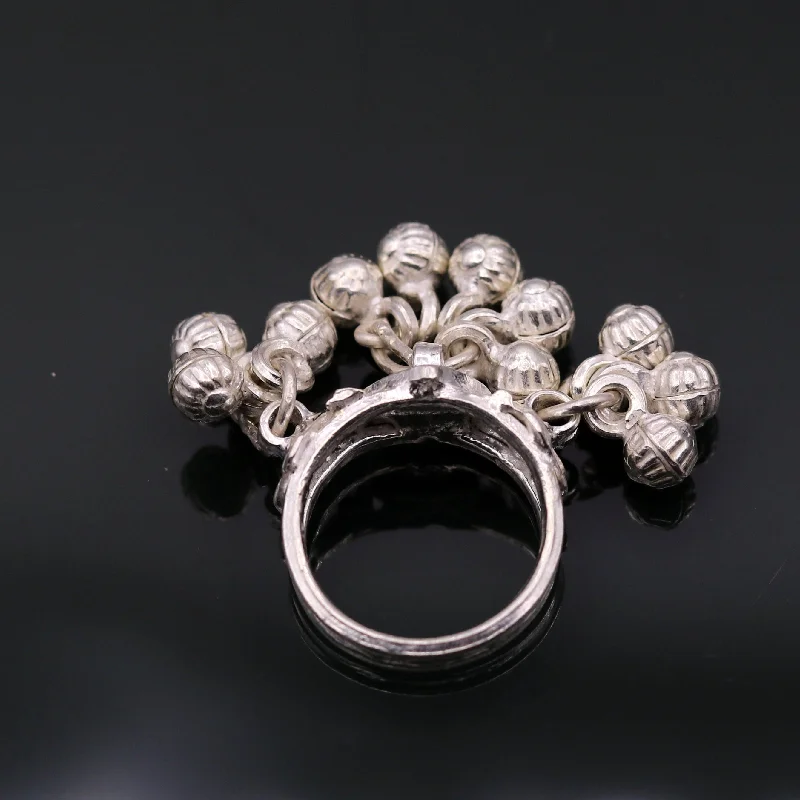 Sparkle For Less – Shop Jewelry Deals Now Vintage antique style 925 sterling silver handmade gorgeous charm ring with fabulous noisy bells, excellent belly dance jewelry india sr204