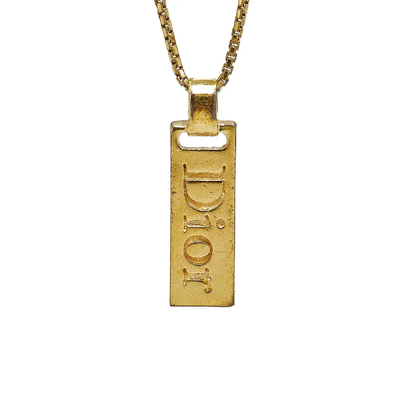 Final Call – Shop Exquisite Jewelry Before It's Gone DIOR Logo Plate Pendant Necklace Costume Necklace