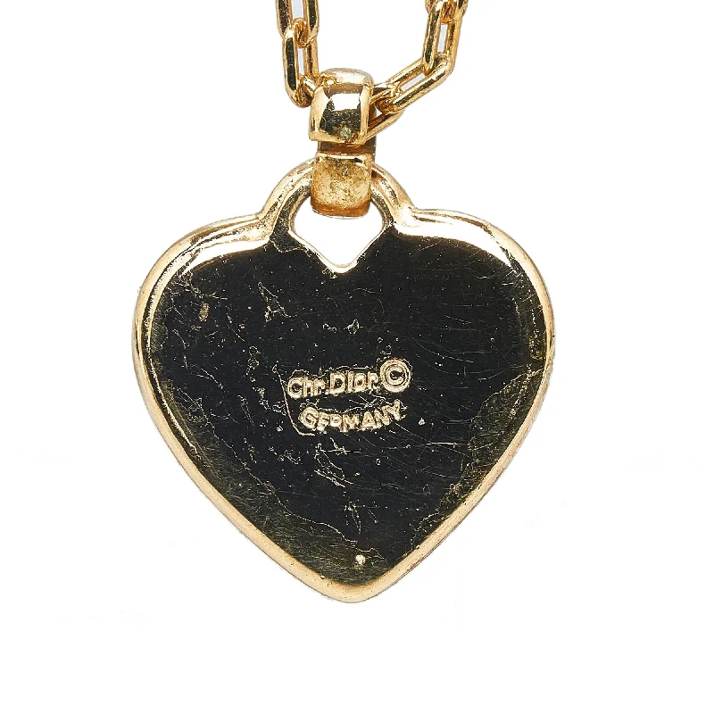 Jewelry Clearance Event – Last Chance For Stunning Deals DIOR Rhinestone Heart Pendant Necklace Costume Necklace