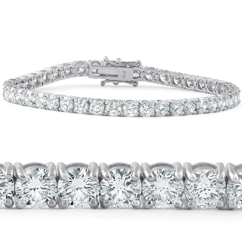 10 Ct Diamond Tennis Bracelet 18k White Gold Lab Grown 7"