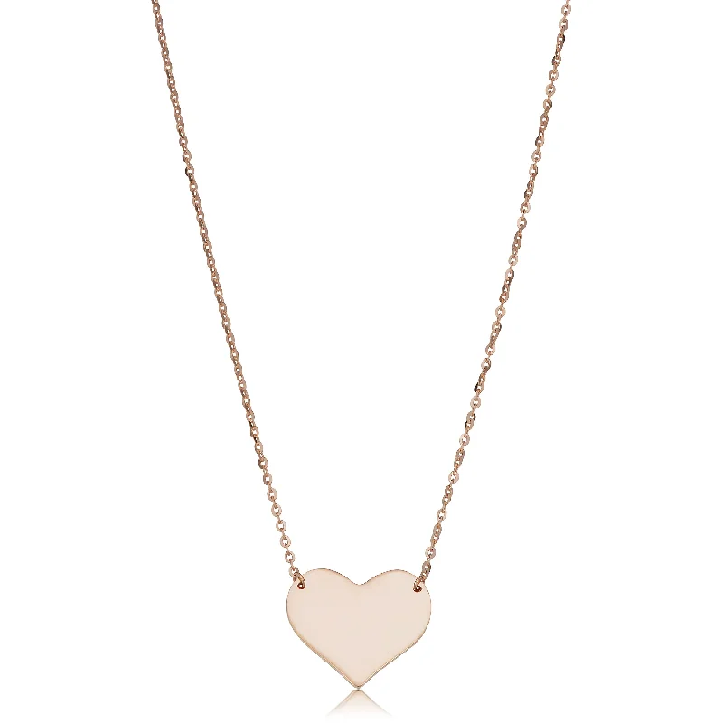Breathtaking Jewelry, Breathtaking Prices 10k Rose Gold High Polish Heart Necklace (18 inch)