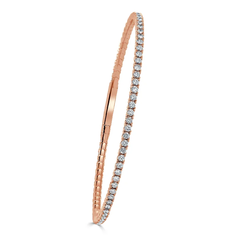 14k Gold & Diamond Flexible Bangle