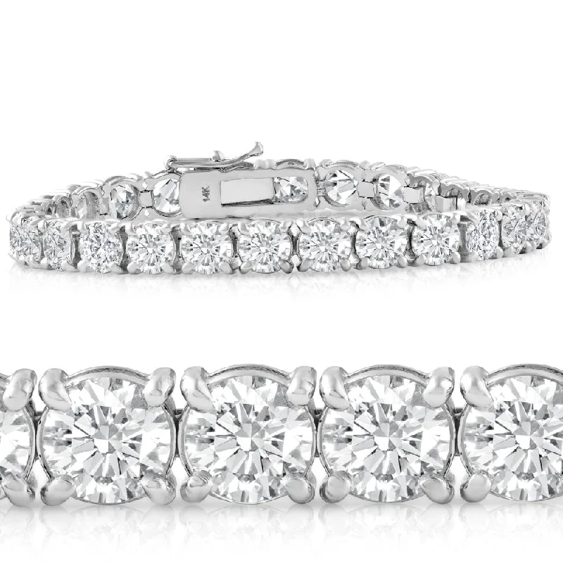 20 Ct Lab Grown Diamond Tennis Bracelet 14k White Gold 7"