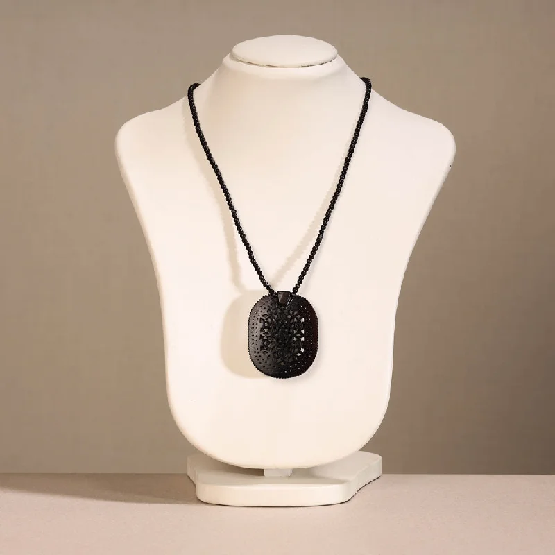 Elegant Rose Gold Jewelry For A Stylish Touch Fine Hand Carved Abnoos Wooden Pendant Necklace