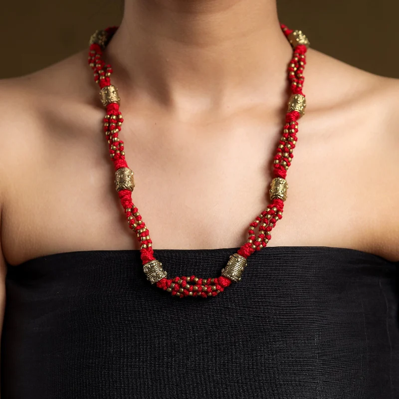 Miharu Red Gold Tone Necklace