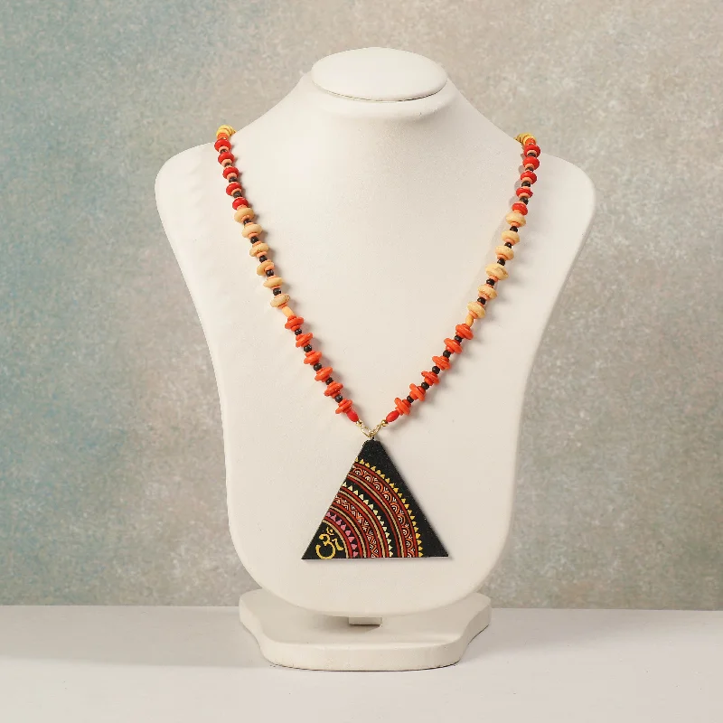 Miniature Handpainted Wooden Necklace With Beads