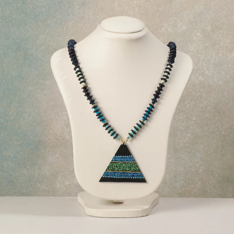 Miniature Handpainted Wooden Necklace With Beads