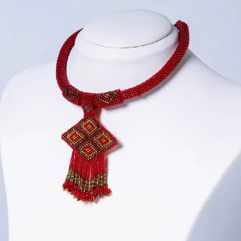 Neemuch Handmade Beadwork Necklace by Pushpa Harit