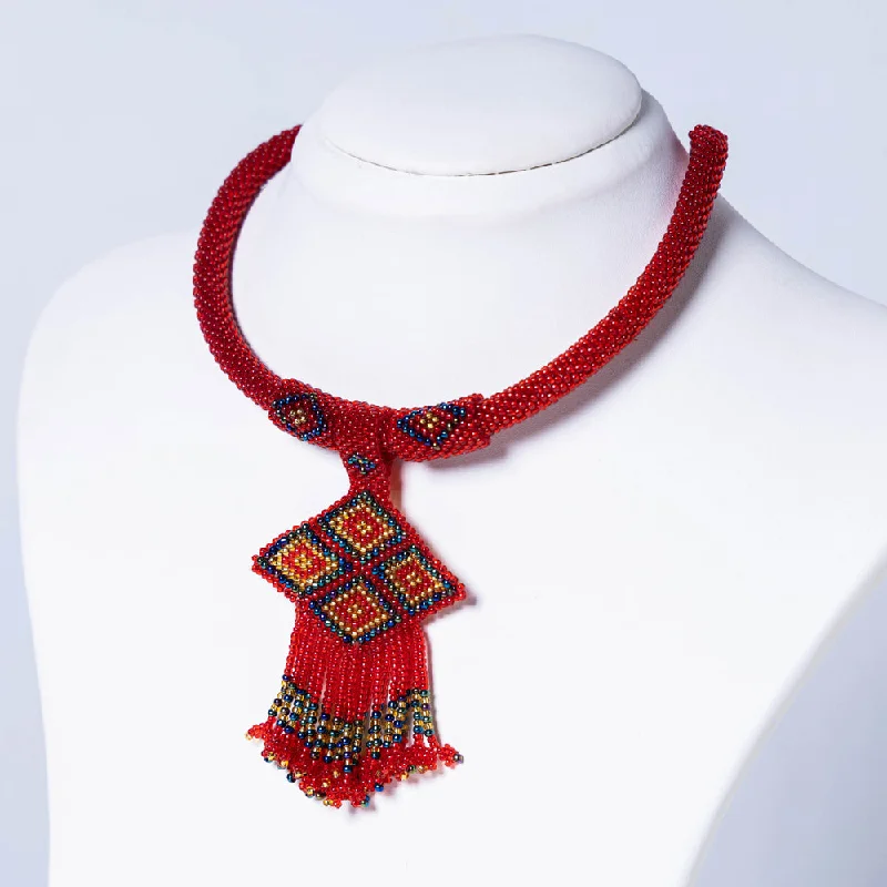 Neemuch Handmade Beadwork Necklace by Pushpa Harit