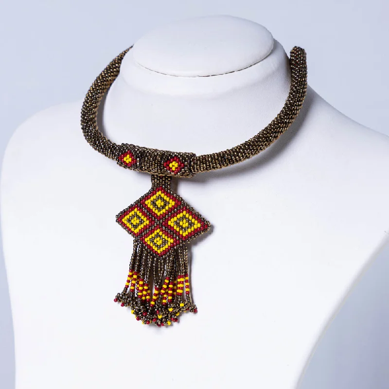 Neemuch Handmade Beadwork Necklace by Pushpa Harit