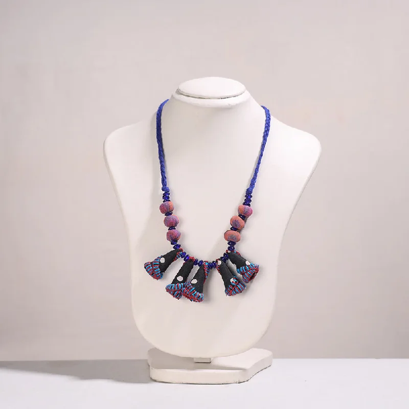 Gamcha Fabric & Beadwork Handmade Necklace by Rangila Dhaga