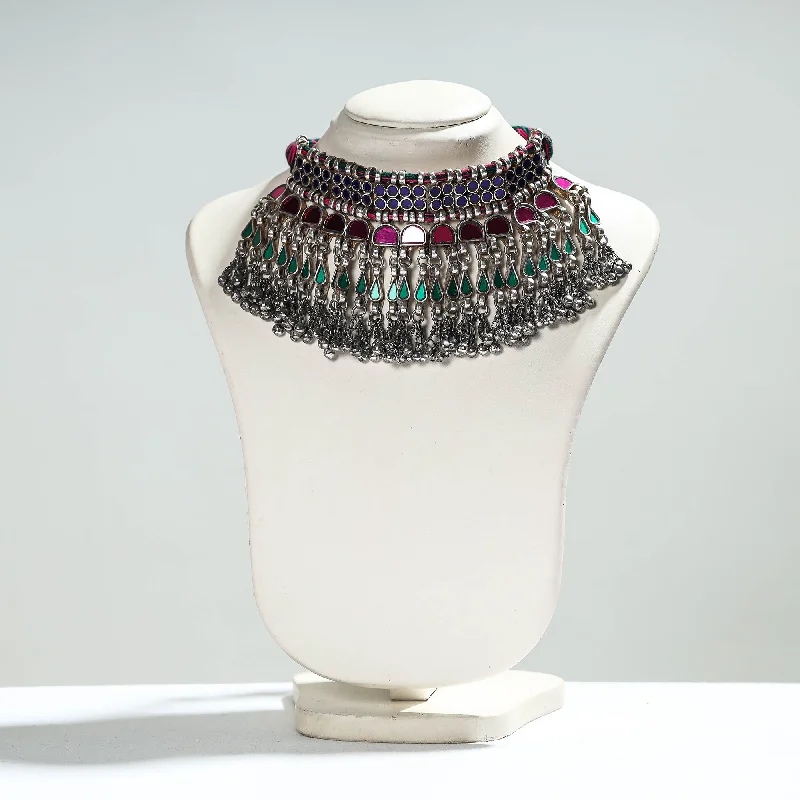 Limited-Time Offer On Elegant Jewelry Pieces Antique Glass Encrusted Tribal GS Necklace