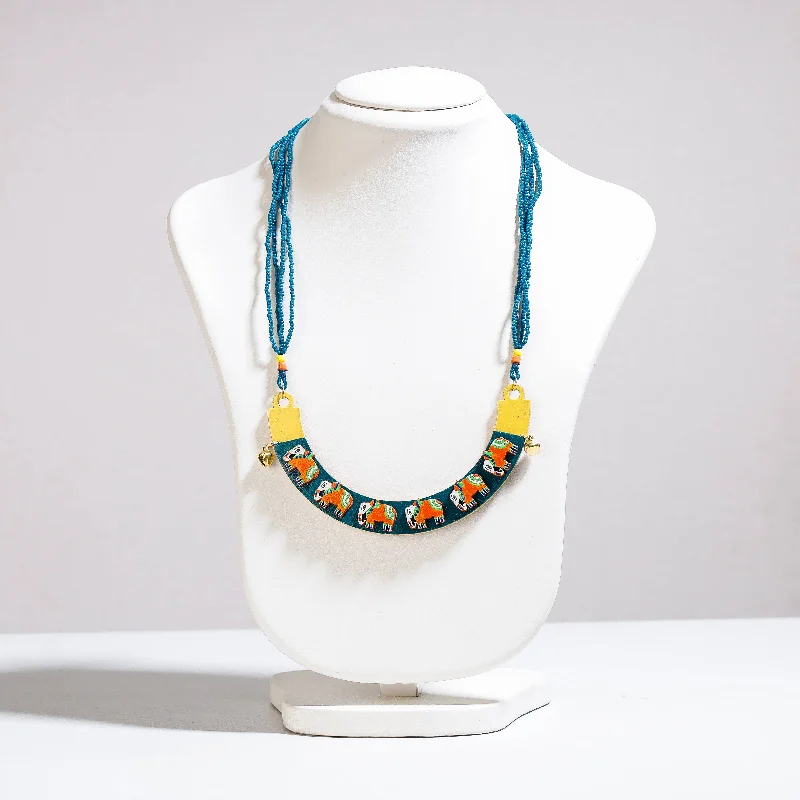 Modern Statement Jewelry For Bold Styling Hastini - Madhubani Handpainted Wooden Necklace