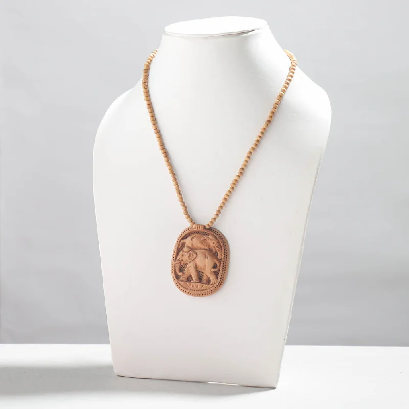 Premium Jewelry At Promotional Prices – Shine Today Fine Hand Carved Kadam Wooden Pendant Necklace