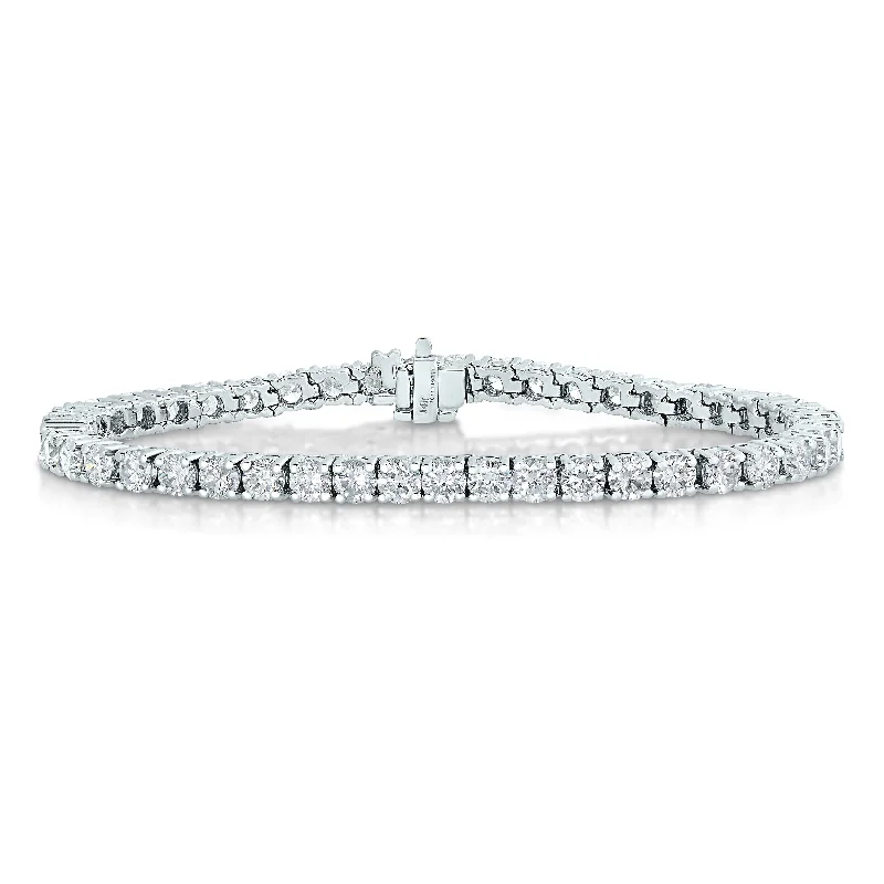 6 cttw I1-I2 Clarity Diamond Bracelet 14K White Gold Classic Round Prong 7 Inch