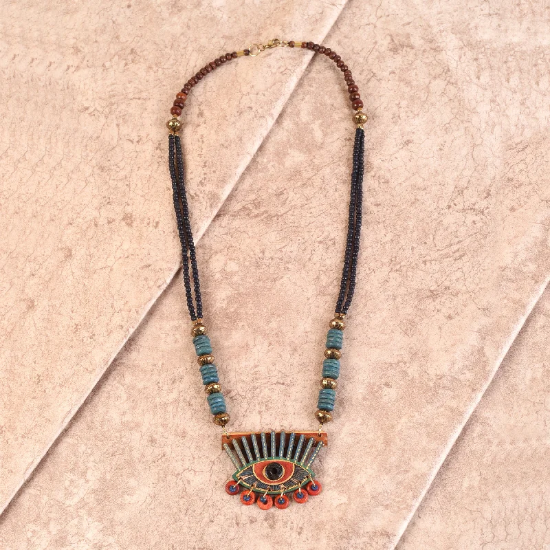 Evil Eye-II' Handcrafted Tribal Dokra Necklace