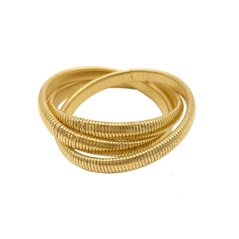 Adornia Omega Chain Triplet Bracelet gold