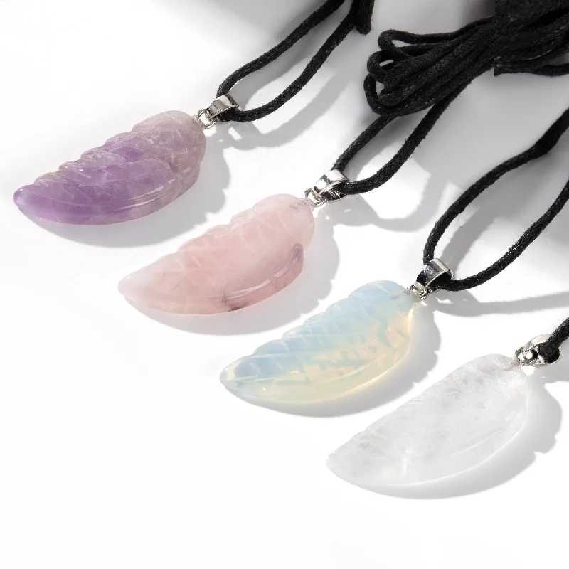 High-Quality Gemstone Jewelry For Special Occasions Angel Wing Pendant Necklaces