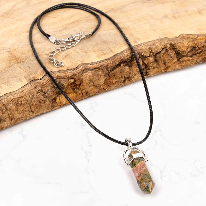 Romantic Heart-Shaped Jewelry For Special Gifts Crystal Pendant Necklace - Unakite Stone