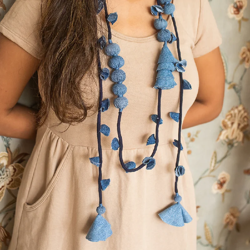 Exclusive Jewelry Discounts – Shop Now For Savings Handcrafted Upcycled Jeans Adjustable Necklace