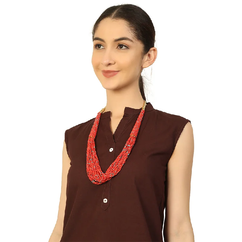 Personalized Jewelry Sale – Meaningful Gifts At Great Prices Handcrafted Red & Turquoise Beads Necklace by Bamboo Tree Jewels