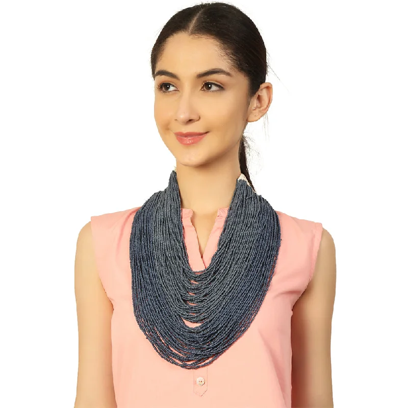 Last Chance To Grab Your Favorite Jewelry At A Discount Handcrafted Blue Beads Necklace by Bamboo Tree Jewels