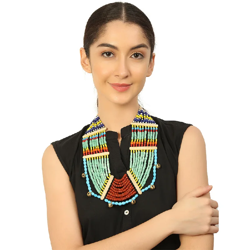 Elegant Jewelry Pieces At Unbelievable Prices Handcrafted Multicolour Beads Necklace by Bamboo Tree Jewels